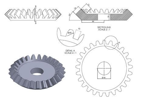 Bevel Gear In Solidworks Exercise In Solidworks Cad Mode