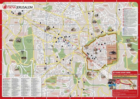 Map Of Jerusalem Tourist Attractions And Monuments Of Jerusalem