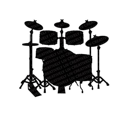Drum Set Silhouette Vector At Collection Of Drum Set