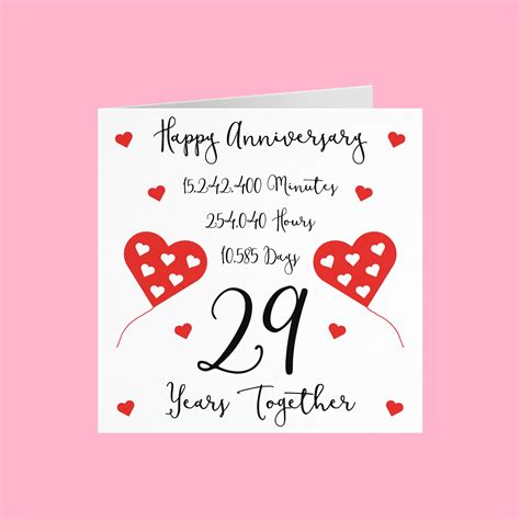 29th Wedding Anniversary Card 29 Years Together Happy Etsy