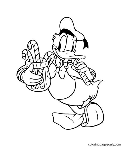 Donald Duck Christmas Coloring Page