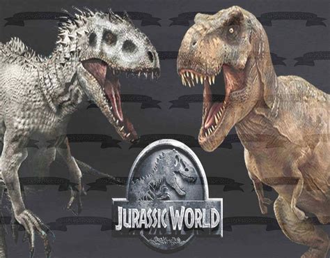 Jurassic World Logo Indominus Rex Vs Tyrannosaurus Rex