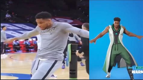 New Fortnite Warm Up Emote In Real Life Giannis Antetokounmpo