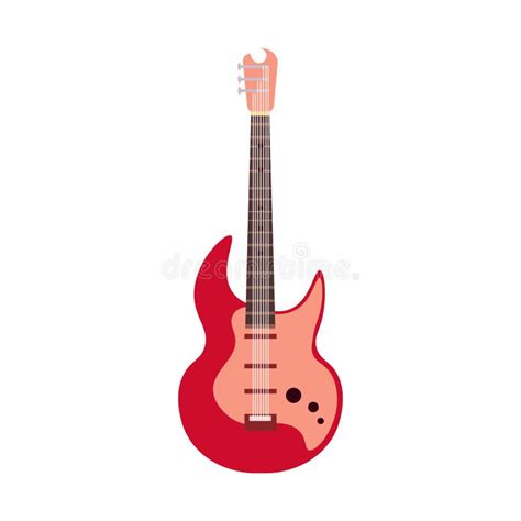 String Electric Guitar Isolated On White Background Cartoon Musical