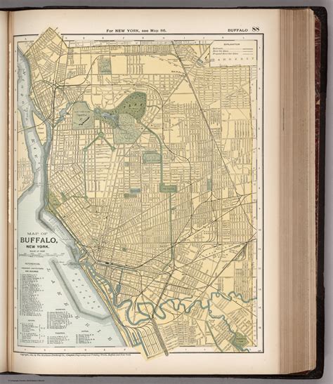 Map Of Buffalo New York Copyright 1891 By Matthews Northrup Co