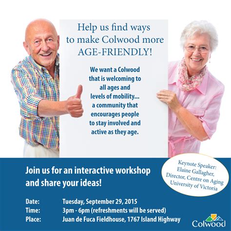 Workshop Colwood Age Friendly Community Plan The City Of Colwood
