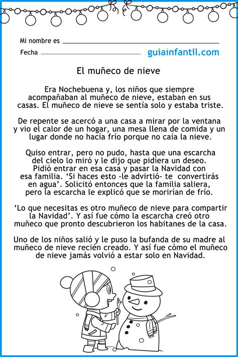 El muñeco de nieve. Cuento de navidad para niños