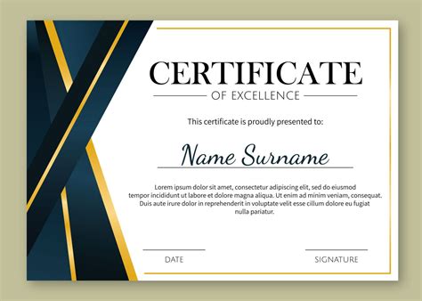 Certificate Of Excellence Template Free Download With Free Certificate