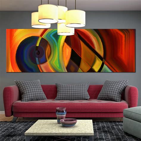 Panoramic Abstract Art Composition Canvas Prints Wall Art Colorful 1