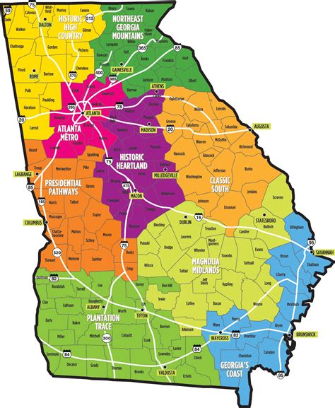 Printable Map Of Georgia Counties