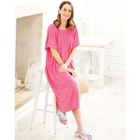 Terry Towelling Beach Dress Fuchsia Coopers Of Stortford