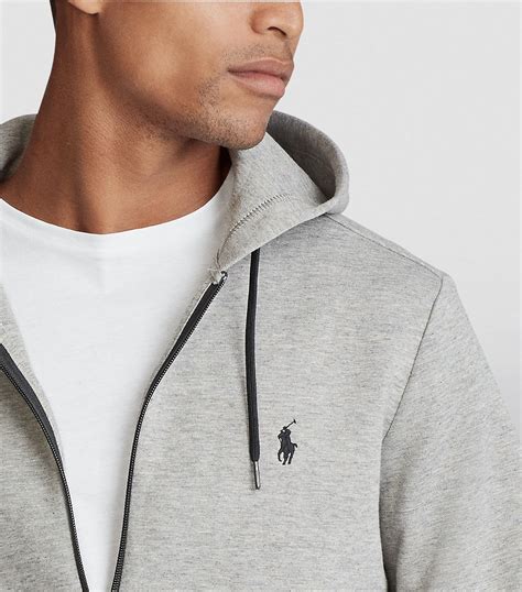 Polo Ralph Lauren Grey Zip Up Logo Hoodie Harrods Uk