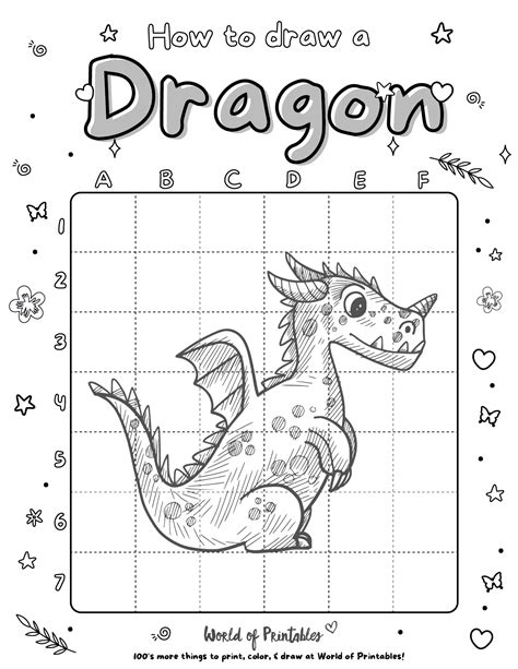 Super Cute And Fierce Color By Number Dragon Printables Chegospl