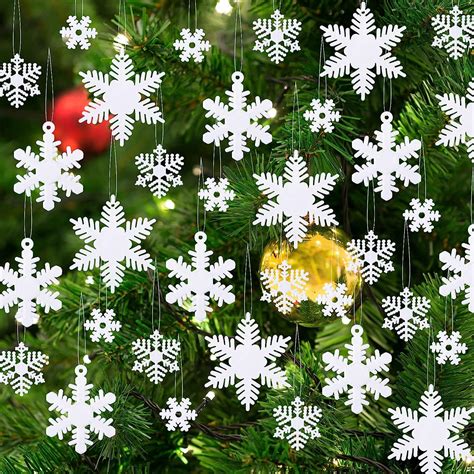 150 Pieces Plastic Snowflake Ornaments Winter White Mini