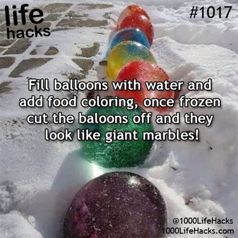 Fill Balloons With Water Colored With Food Coloring Set Them Out When