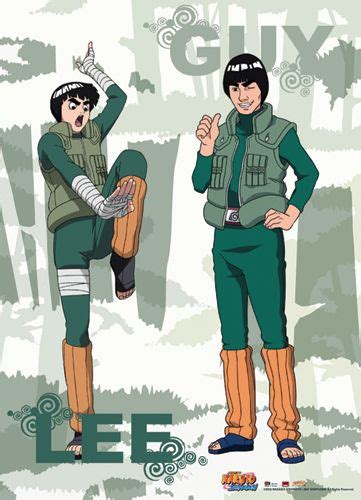 Naruto Shippuden Rock Lee And Guy Cloth Wall Scroll Poster Ge 5256 Guy