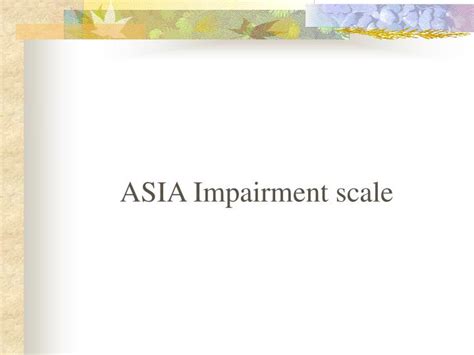 Ppt Asia Impairment Scale Powerpoint Presentation Free Download Id