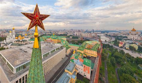 Aerial View Of The Moscow Kremlin Russia Stock Photo