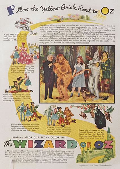 1939 Vintage Wizard Of Oz Mgm Movie Ad Vintage Magazine Ads