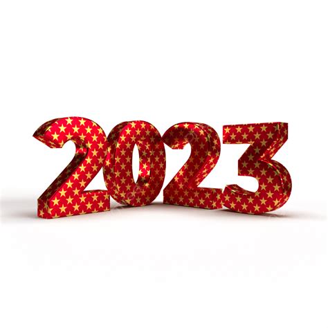 3d 2023 New Year Christmas Number Transparent Background Illustration