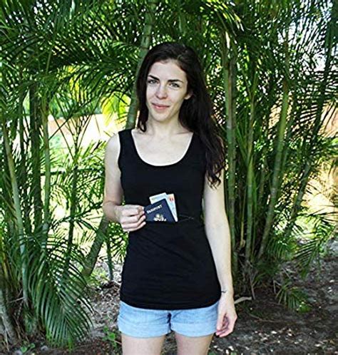 Clever Travel Companion Womens Tank Top With Hidden Zipper Pockets 100 Pickpocket