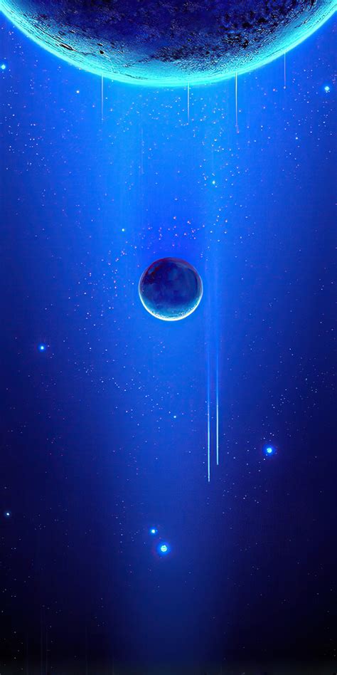 Download Wallpaper 1080x2160 Nebula Space Planet Blue Art Honor 7x
