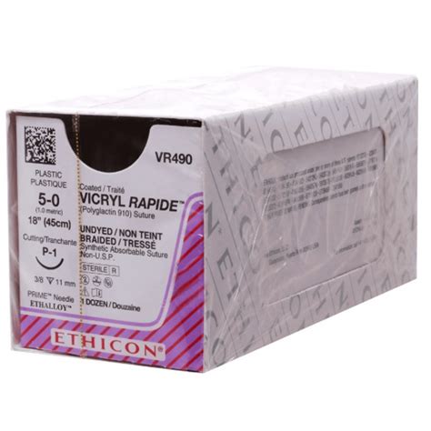 Vicryl Rapide Undyed 18 Suture With P 1 Cutting Needle 12box