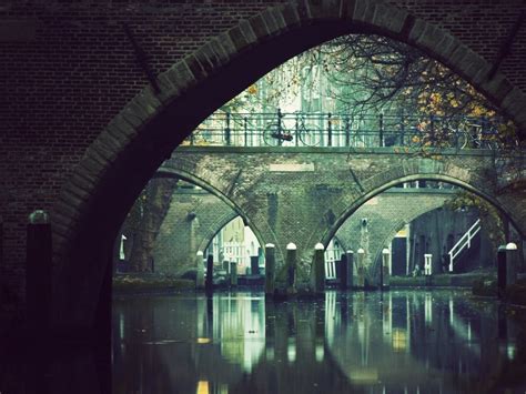 Photography Of Arch Bridges Hamburg Germany Water Bicycle Hd