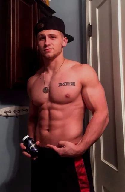 Shirtless Male Muscular Beefcake Muscle Jock Frat Boy Hunk Abs Photo X C Picclick