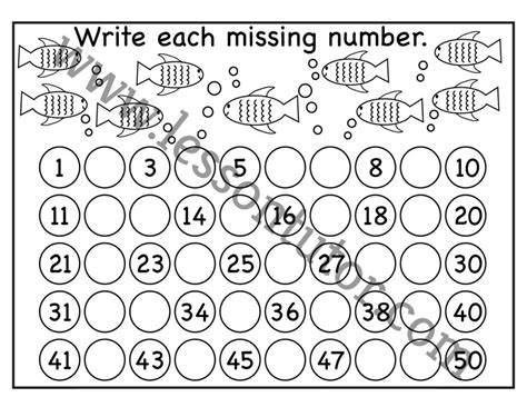 Missing Numbers Worksheet 1 50 Pdf Before Between And After Math 1