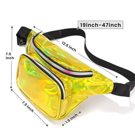 Lifinity Holographic Fanny Pack For Women Man Iridescent Fanny Pack