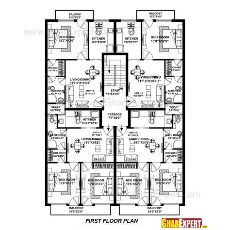 Apartment Plan For 45 Feet By 60 Feet Plot Plot Size 300 Square Yards