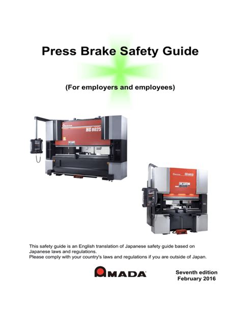 Press Brake Safety Guide Pdf File