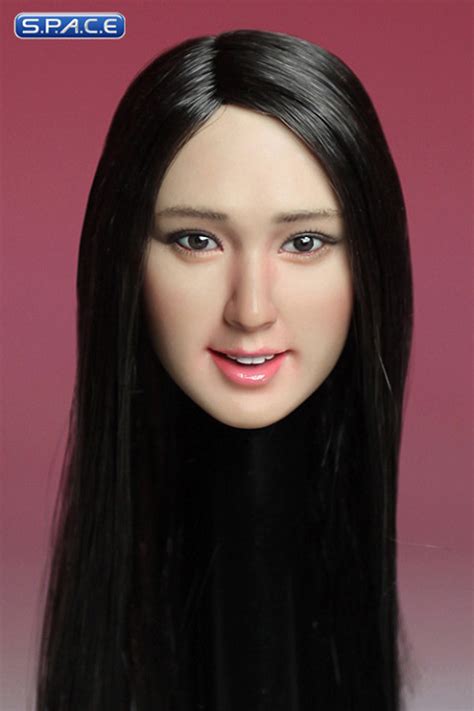 Scale Female Asian Head Sculpt Black Long Hair