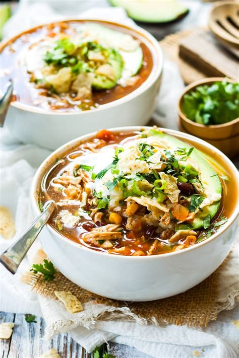 Add the shredded chicken back into the crockpot. Easy Slow Cooker Chicken Tortilla Soup | Gluten Free