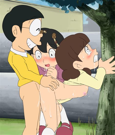 Tasrr Maruyo Tsukigata Minamoto Shizuka Nobi Nobita Doraemon White Legwear Highres Babe