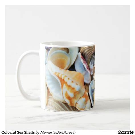 Colorful Sea Shells Coffee Mug Mugs Custom Coffee Custom Mugs