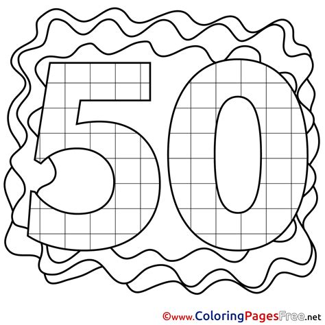 Happy 50 Birthday Coloring Page Coloring Page Images