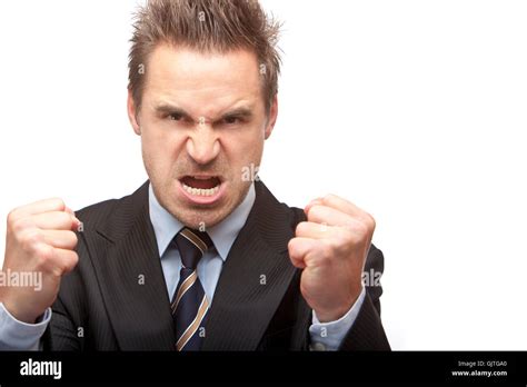 Frustrated Rage Business Man Stock Photo Alamy