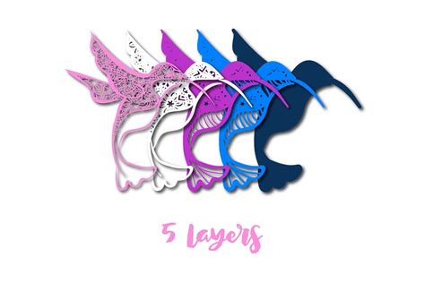 3D multi layer Hummingbird SVG Cut File By Sintegra | TheHungryJPEG.com