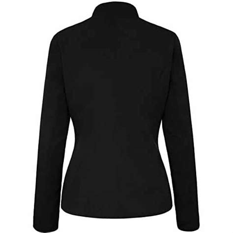 women s open front long sleeves work blazer jacket blazon leather