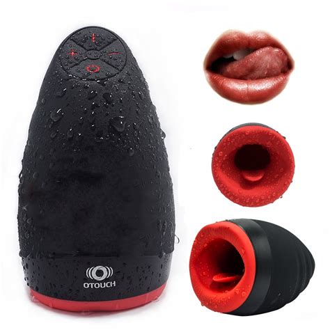 Electric Lick Suck Automatic Oral Sex Machine Male Masturbator Cup 6 Speeds Vibrating