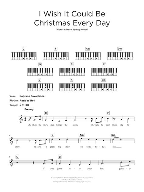 I Wish It Could Be Christmas Every Day Sheet Music By Wizzard Keyboard