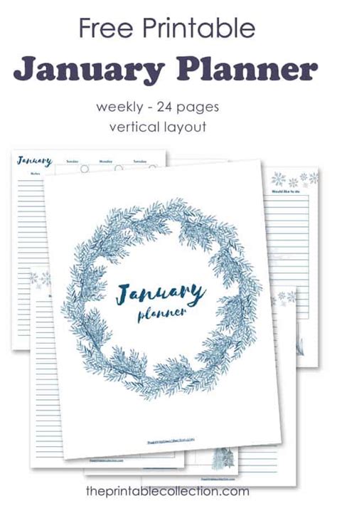 Free January Printable Planner In Blue The Printable Collection