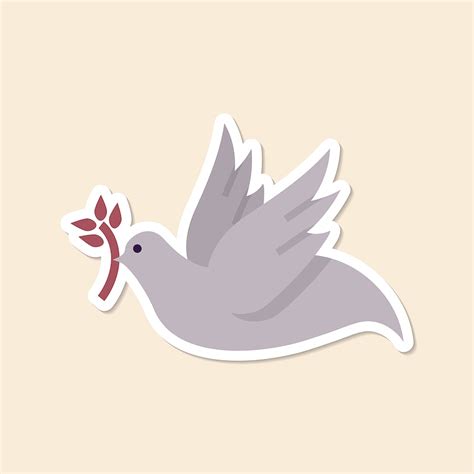 Christian Dove Of Peace Symbol Sticker Vector
