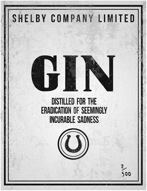 Who is the owner of carroll shelby international? Peaky Blinders Gin bottle Shelby Company Limited Prop ...