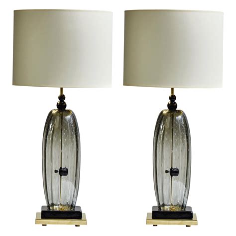 Pair Of Smoked Acrylic Table Lamps For Sale At 1stdibs