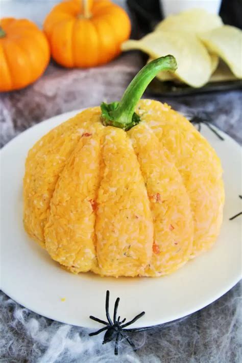 Pumpkin Shaped Cheese Ball The Tasty Bite