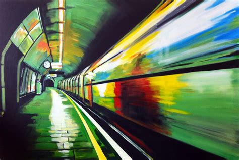 Painting Of London Underground Angela Wakefield