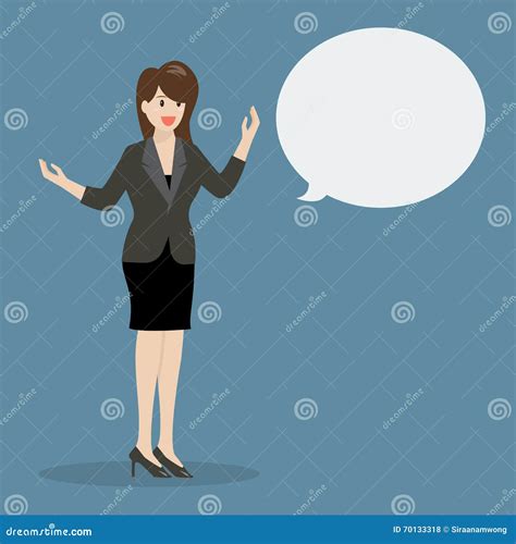 Business Woman Talking With Body Language Stock Vector Illustration
